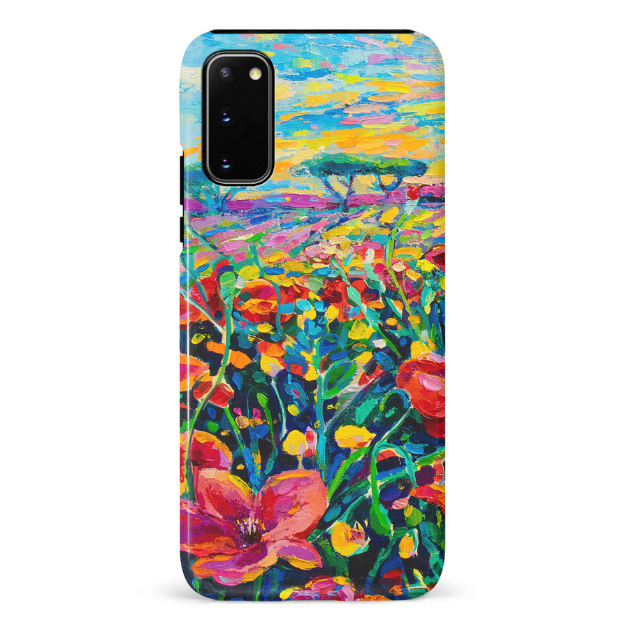 Samsung Galaxy S20 Gardenia Painted Flowers Phone Case