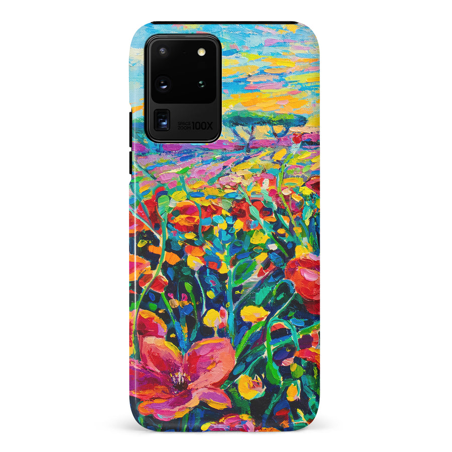 Samsung Galaxy S20 Ultra Gardenia Painted Flowers Phone Case