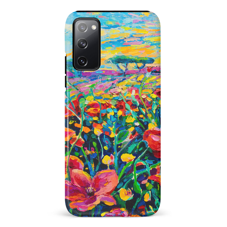 Samsung Galaxy S20 FE Gardenia Painted Flowers Phone Case