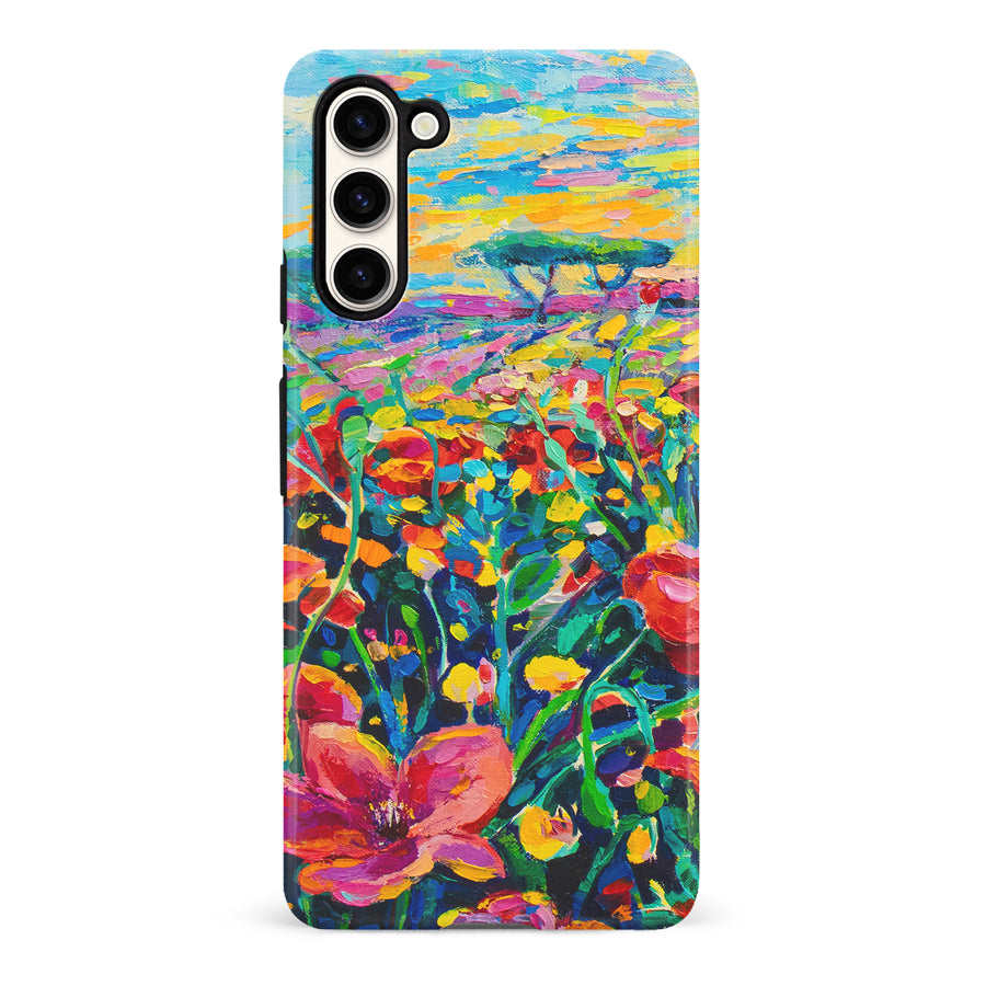 Samsung Galaxy S23 Gardenia Painted Flowers Phone Case