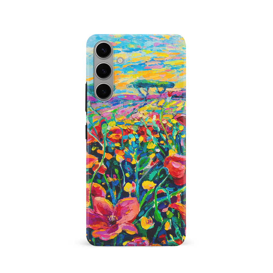 Samsung Galaxy S24 Gardenia Painted Flowers Phone Case