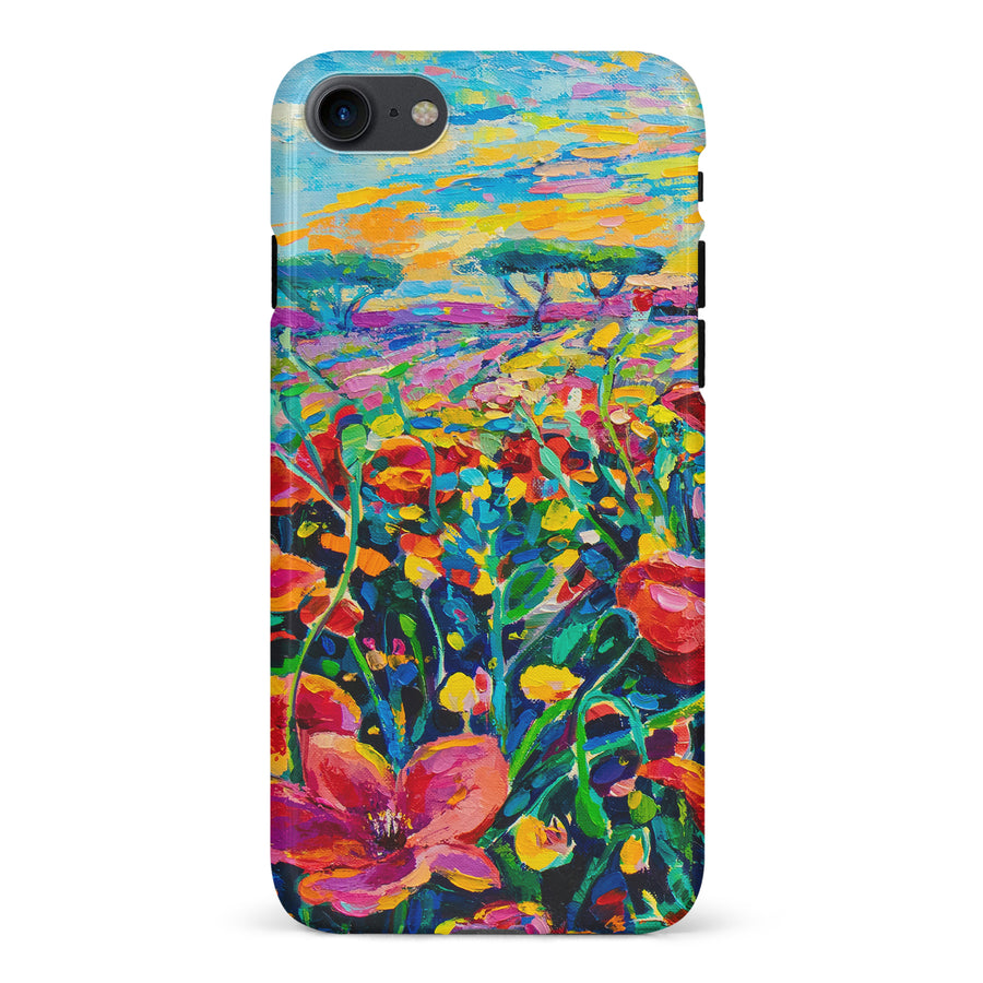 iPhone 7/8/SE Gardenia Painted Flowers Phone Case
