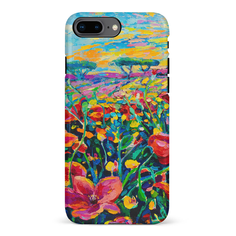 iPhone 8 Plus Gardenia Painted Flowers Phone Case