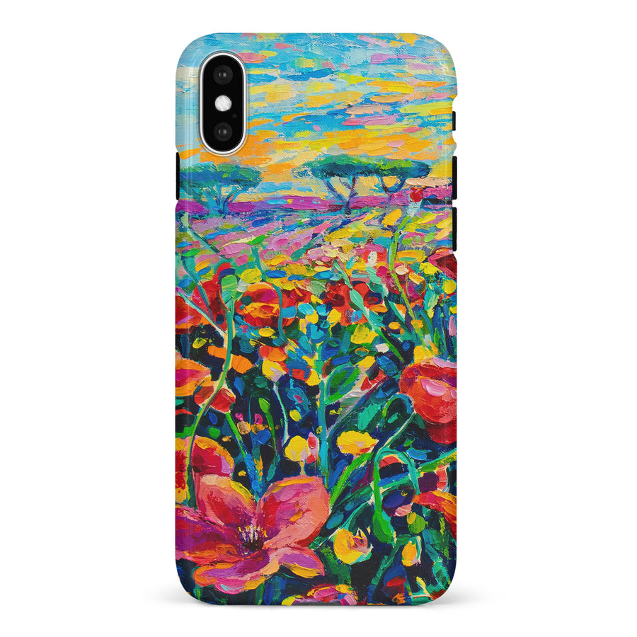 iPhone X/XS Gardenia Painted Flowers Phone Case