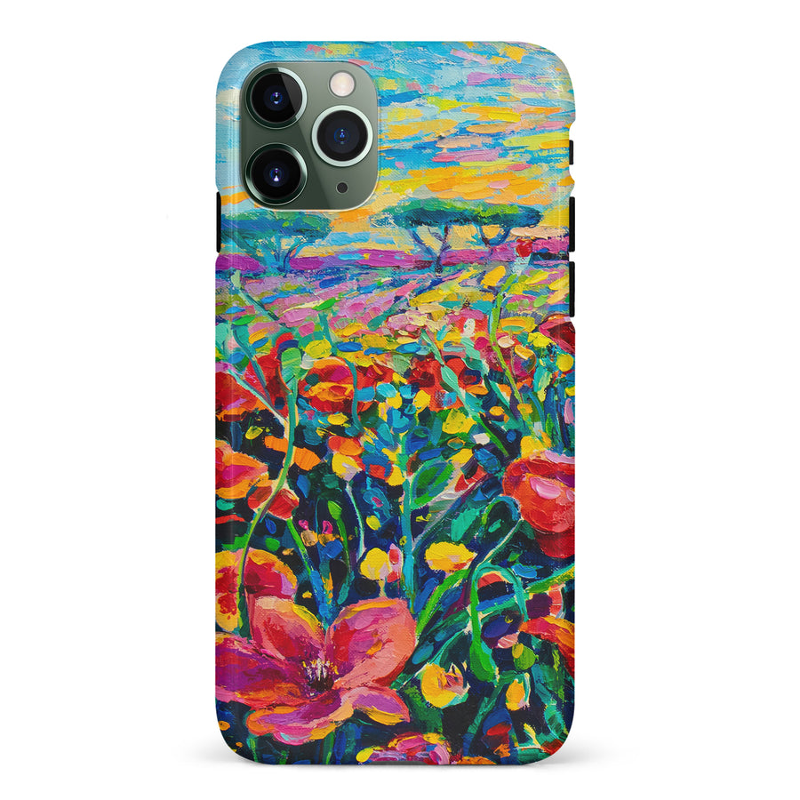 iPhone 11 Pro Gardenia Painted Flowers Phone Case