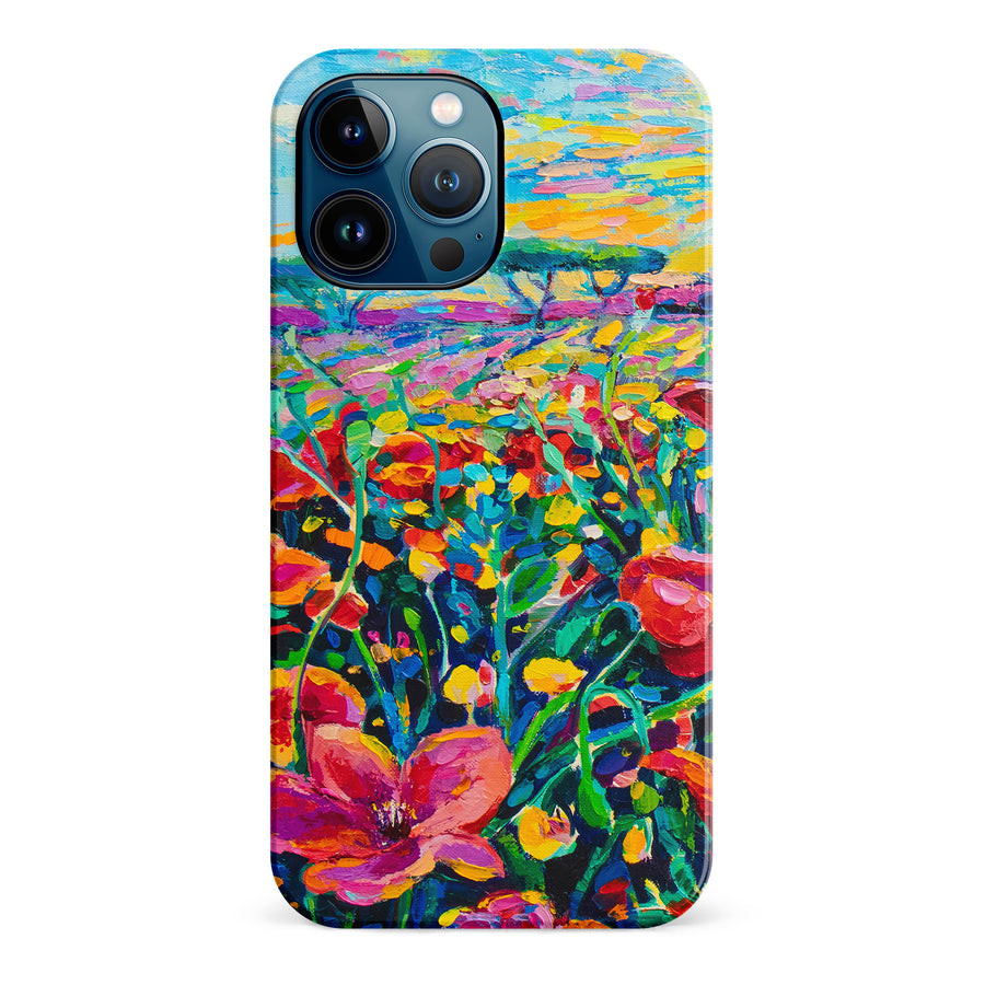 iPhone 12 Pro Max Gardenia Painted Flowers Phone Case
