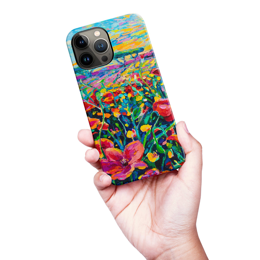 iPhone 13 Pro Max Gardenia Painted Flowers Phone Case