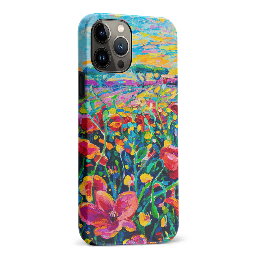 iPhone 13 Pro Max Gardenia Painted Flowers Phone Case