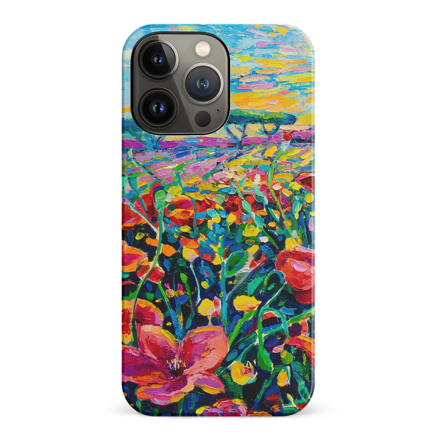 iPhone 14 Pro Gardenia Painted Flowers Phone Case