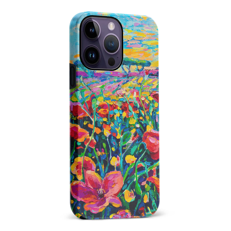 iPhone 14 Pro Max Gardenia Painted Flowers Phone Case