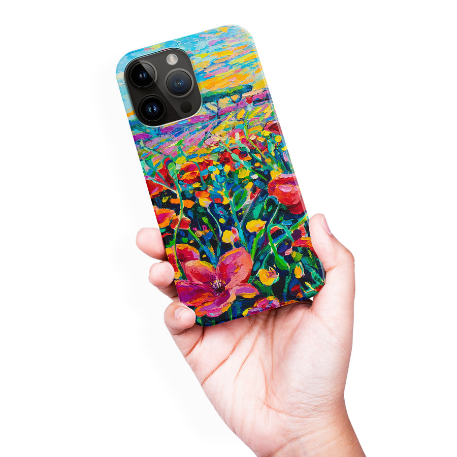 iPhone 15 Pro Max Gardenia Painted Flowers Phone Case