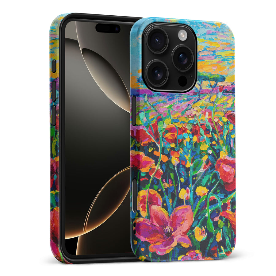 iPhone 16 Pro Max Gardenia Painted Flowers Phone Case