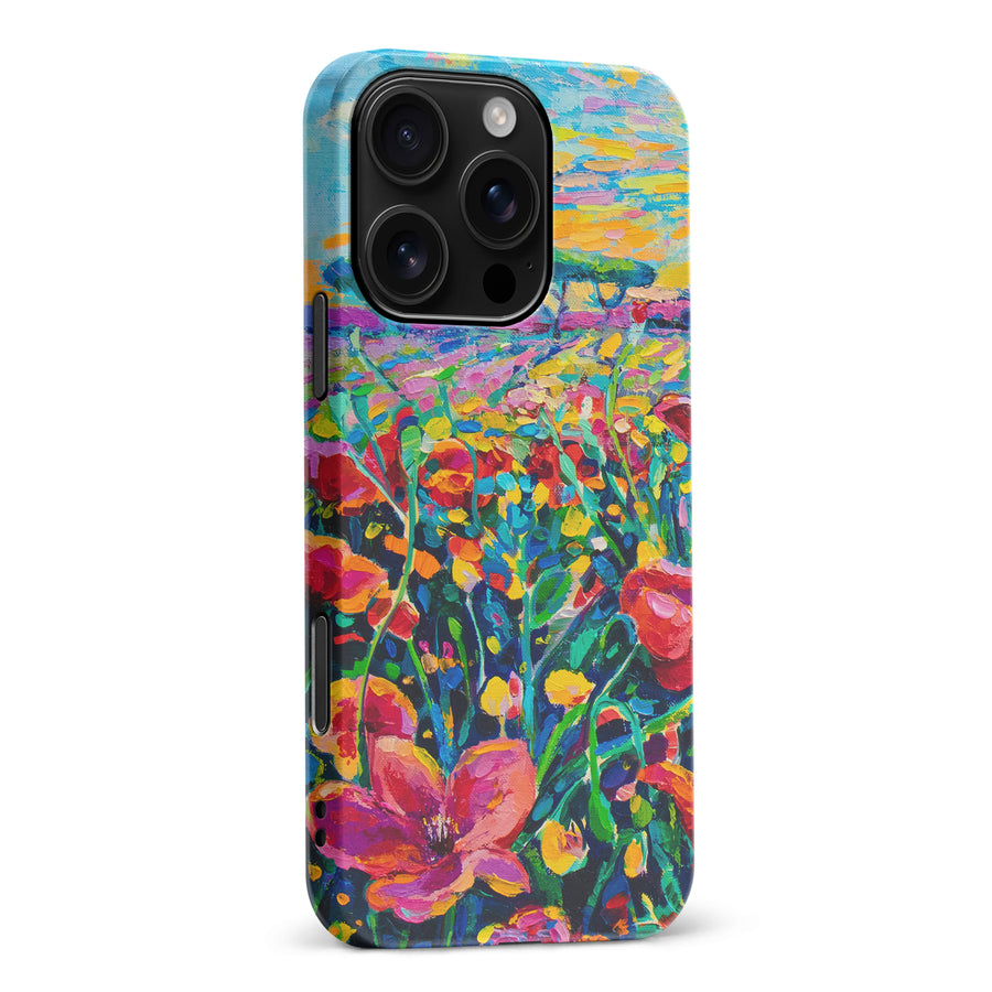 iPhone 16 Pro Max Gardenia Painted Flowers Phone Case