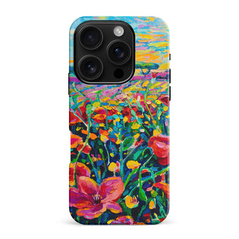 iPhone 16 Pro Max Gardenia Painted Flowers Phone Case