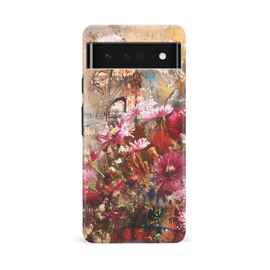 Google Pixel 6A Botanicals Painted Flowers Phone Case