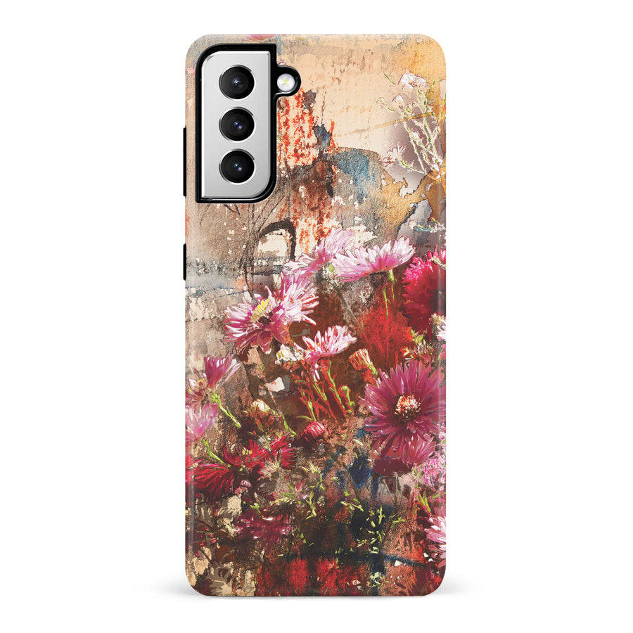 Samsung Galaxy S21 Botanicals Painted Flowers Phone Case