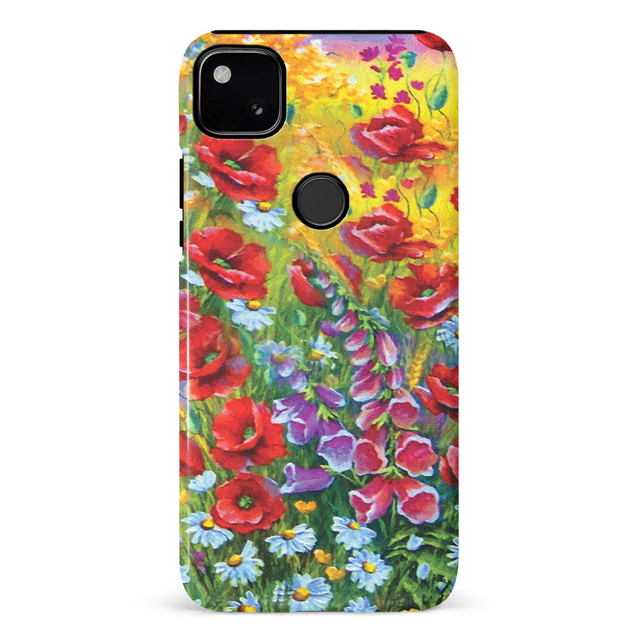 Google Pixel 4A Botanicals Painted Flowers Phone Case