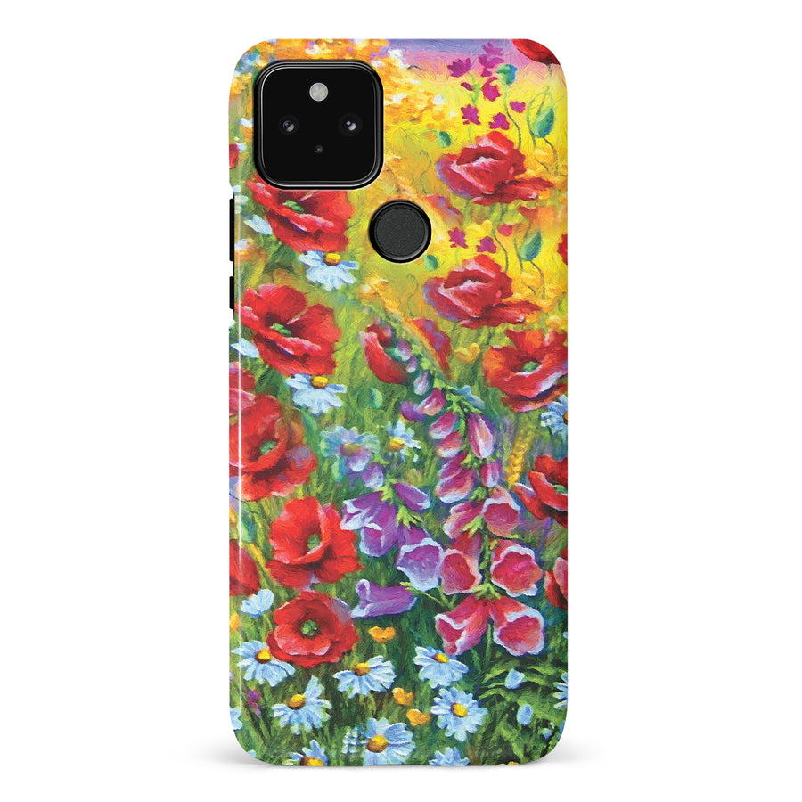 Google Pixel 5 Botanicals Painted Flowers Phone Case