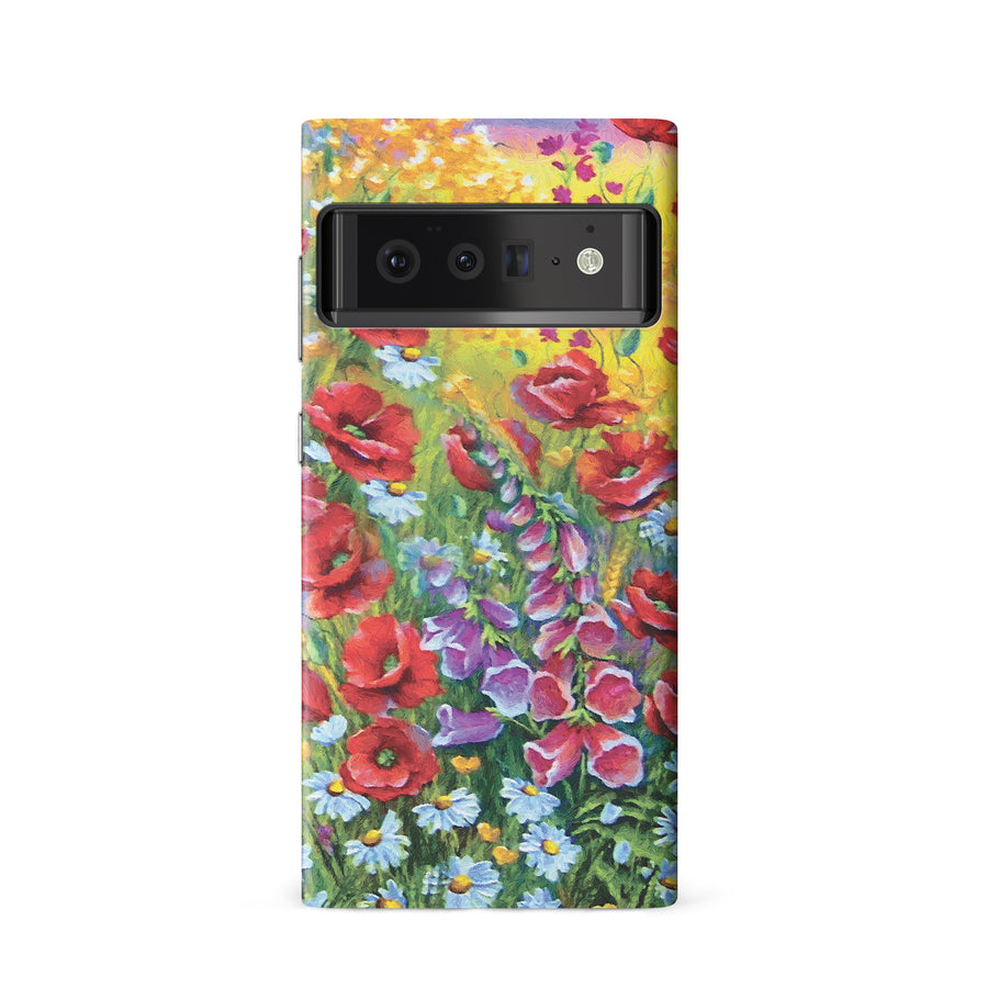 Google Pixel 6 Botanicals Painted Flowers Phone Case