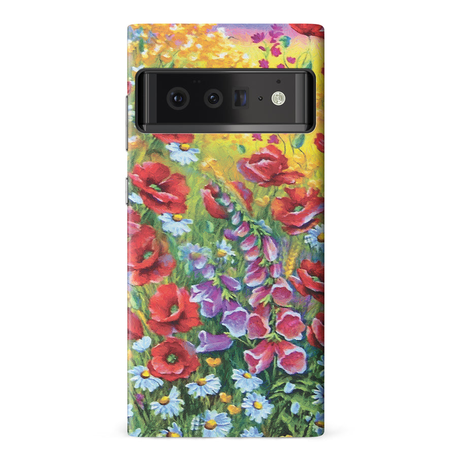 Google Pixel 6 Pro Botanicals Painted Flowers Phone Case