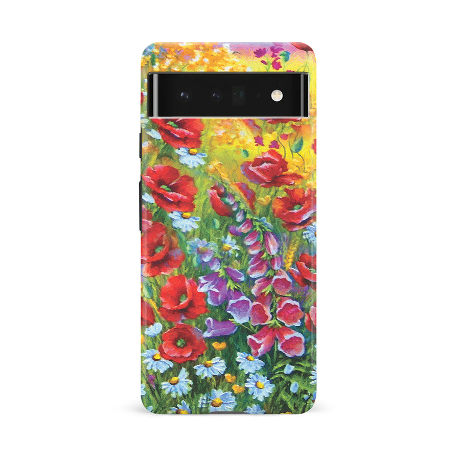 Google Pixel 6A Botanicals Painted Flowers Phone Case