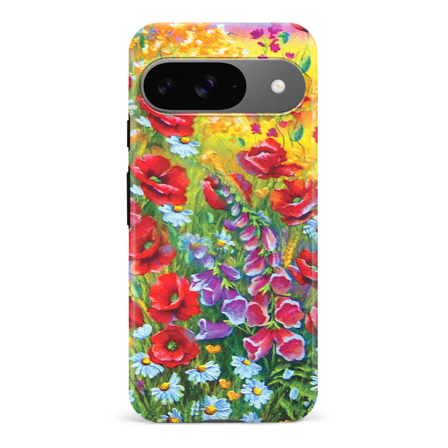 Google Pixel 9 Botanicals Painted Flowers Phone Case