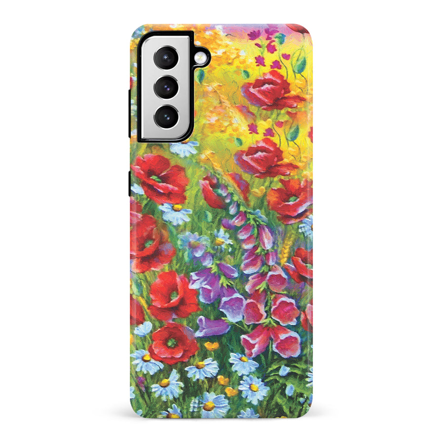 Samsung Galaxy S21 Botanicals Painted Flowers Phone Case