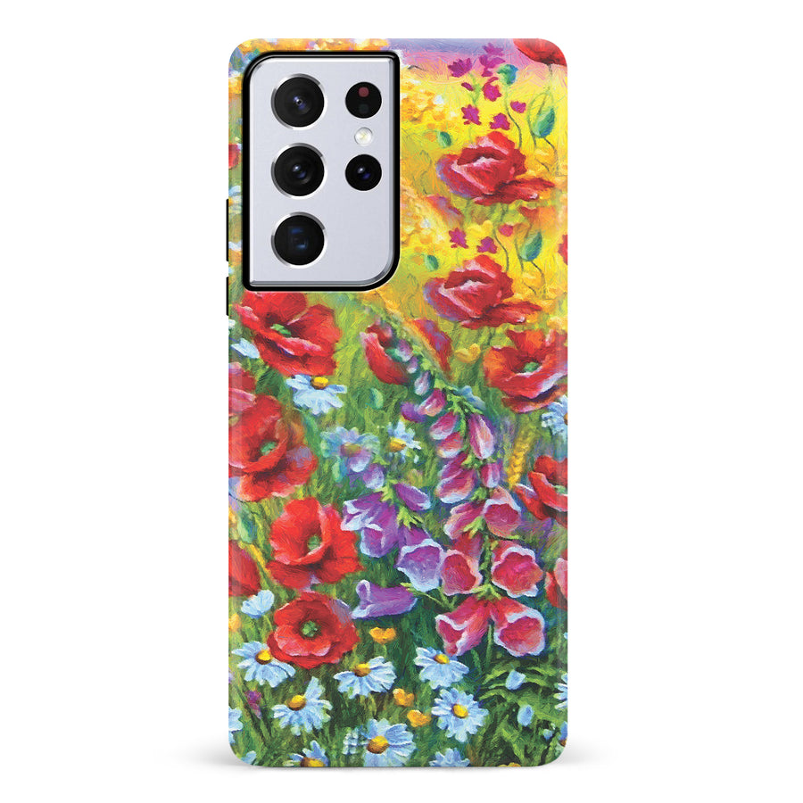 Samsung Galaxy S21 Ultra Botanicals Painted Flowers Phone Case