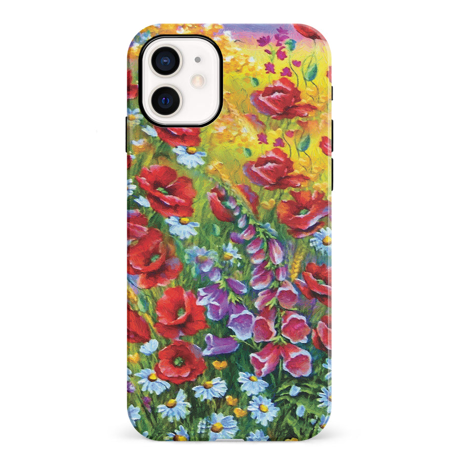 iPhone 12 Mini Botanicals Painted Flowers Phone Case