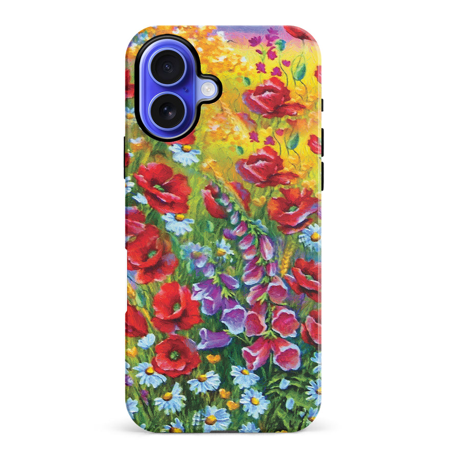 iPhone 16 Plus Botanicals Painted Flowers Phone Case