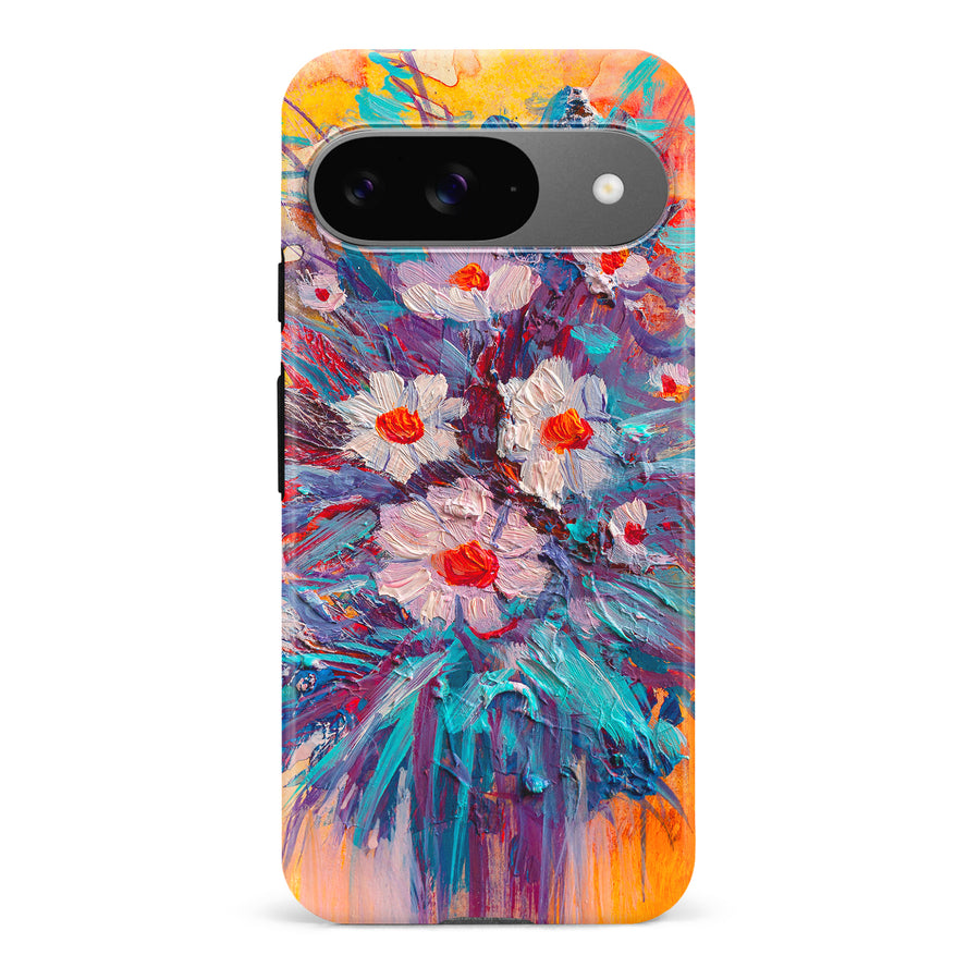 Google Pixel 9 Botanicals Painted Flowers Phone Case