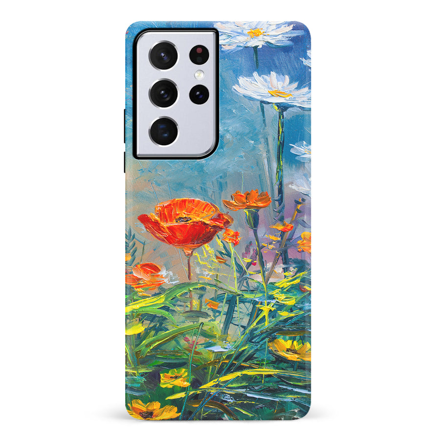 Samsung Galaxy S21 Ultra Painted Tulip Trail Phone Case