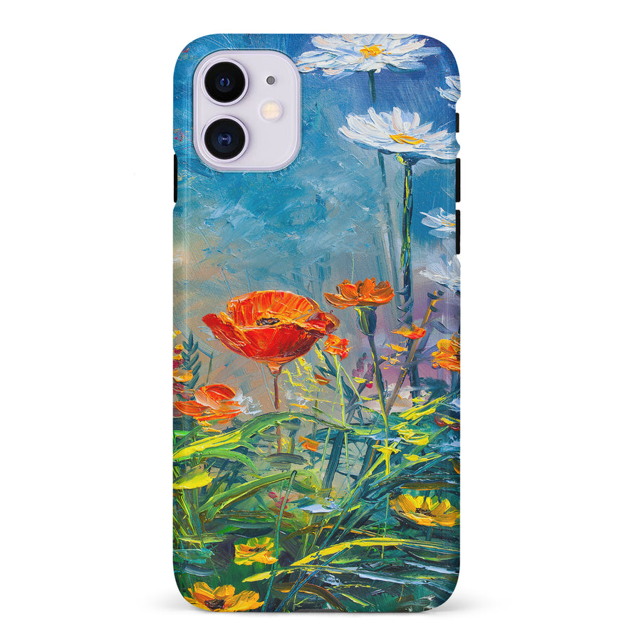 iPhone 11 Painted Tulip Trail Phone Case