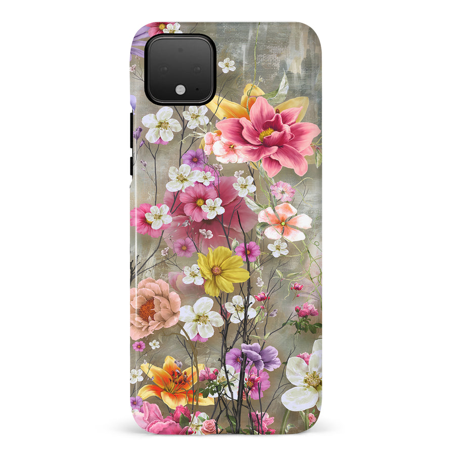 Google Pixel 4 Tropical Paradise Painted Flowers Phone Case