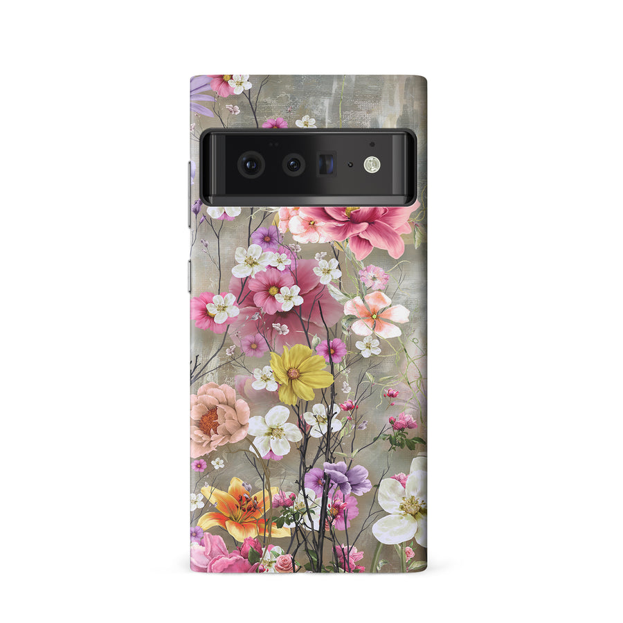 Google Pixel 6 Tropical Paradise Painted Flowers Phone Case
