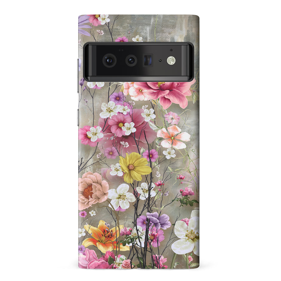 Google Pixel 6 Pro Tropical Paradise Painted Flowers Phone Case