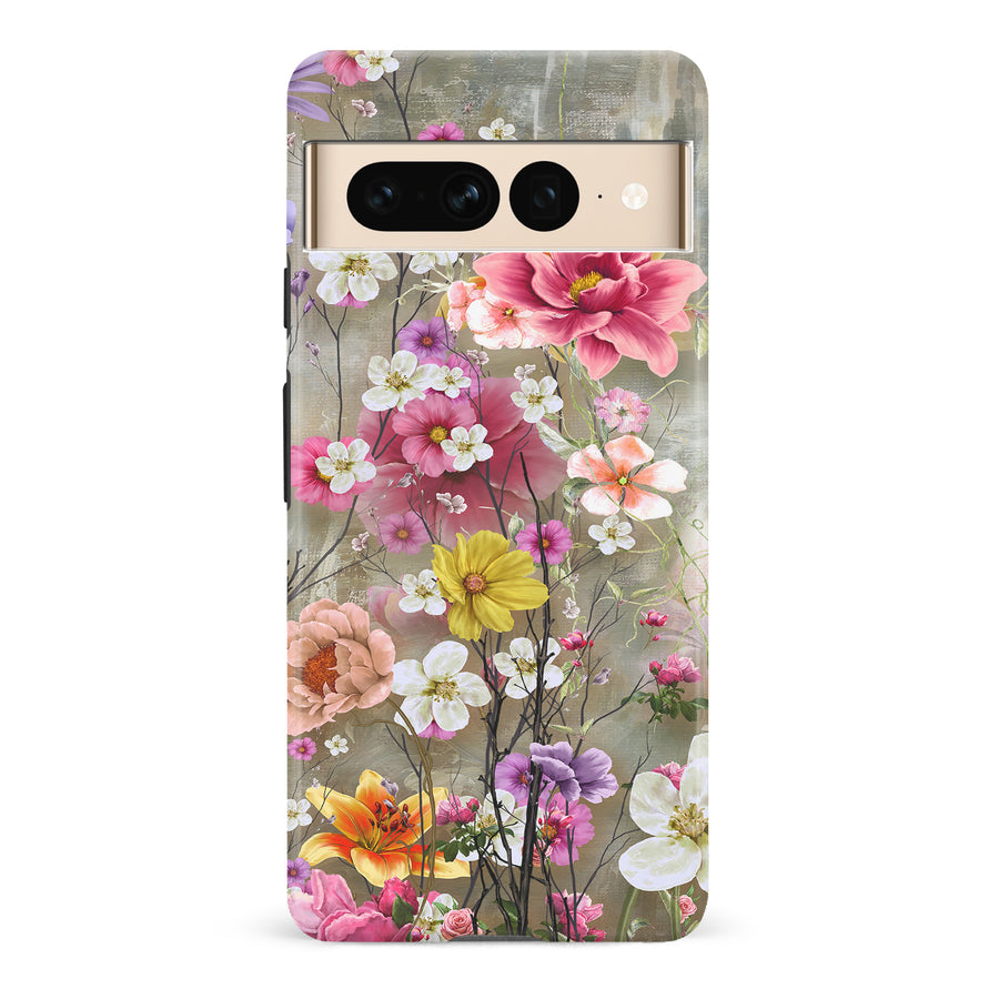 Google Pixel 7 Pro Tropical Paradise Painted Flowers Phone Case