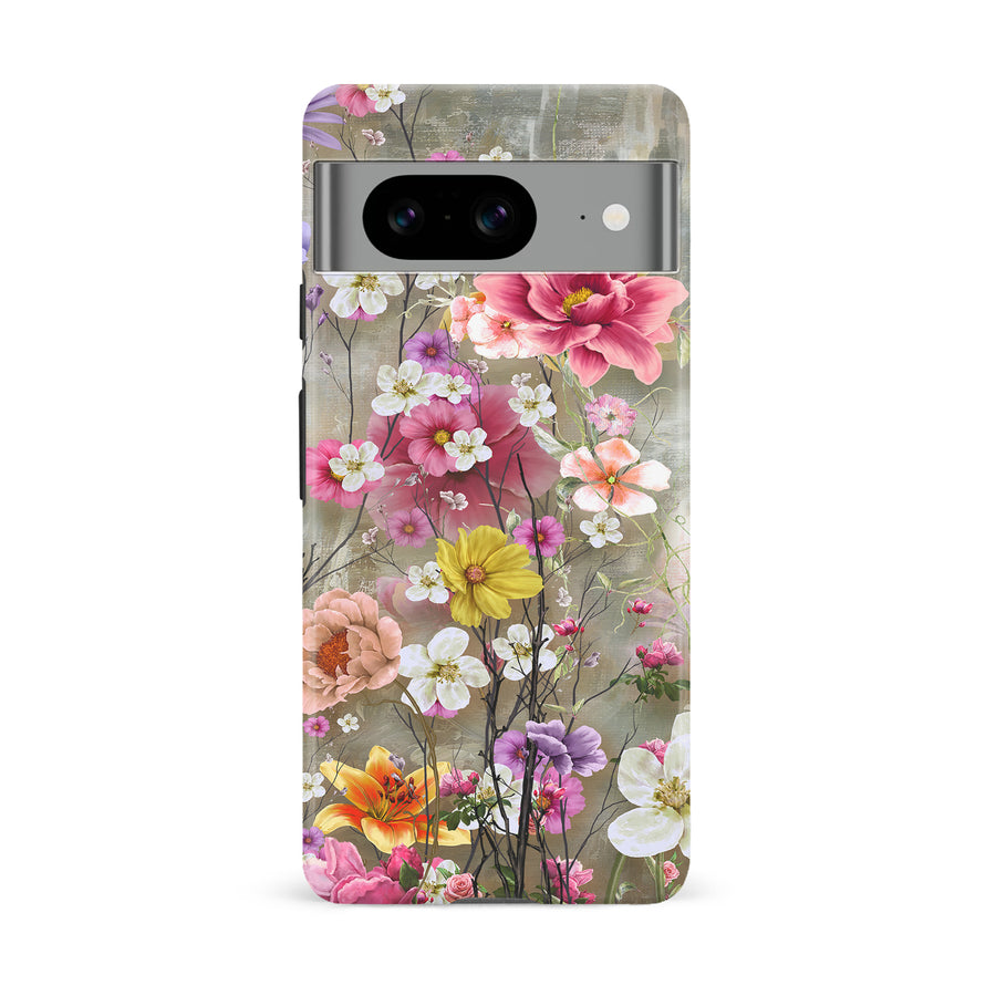 Google Pixel 8 Tropical Paradise Painted Flowers Phone Case