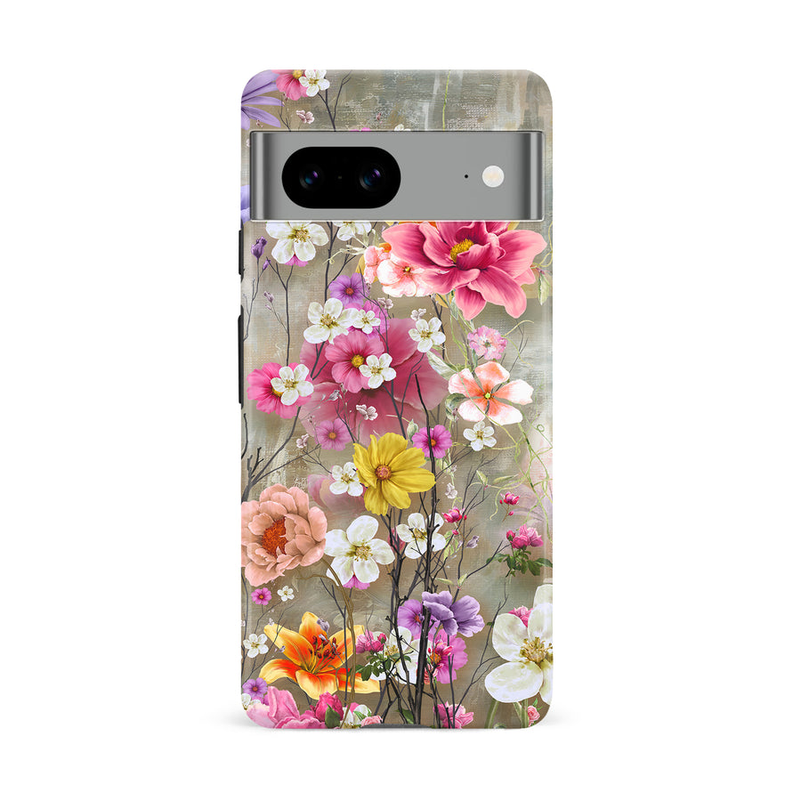 Google Pixel 8A Tropical Paradise Painted Flowers Phone Case