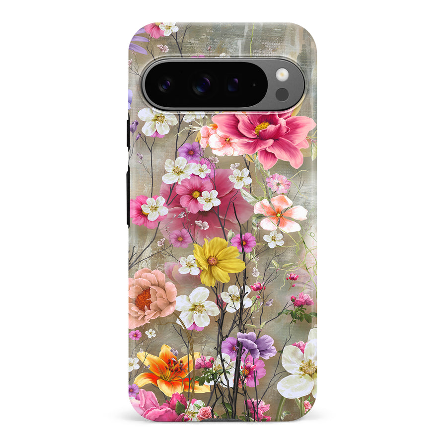 Google Pixel 9 Pro Tropical Paradise Painted Flowers Phone Case