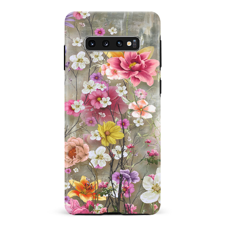 Samsung Galaxy S10 Tropical Paradise Painted Flowers Phone Case