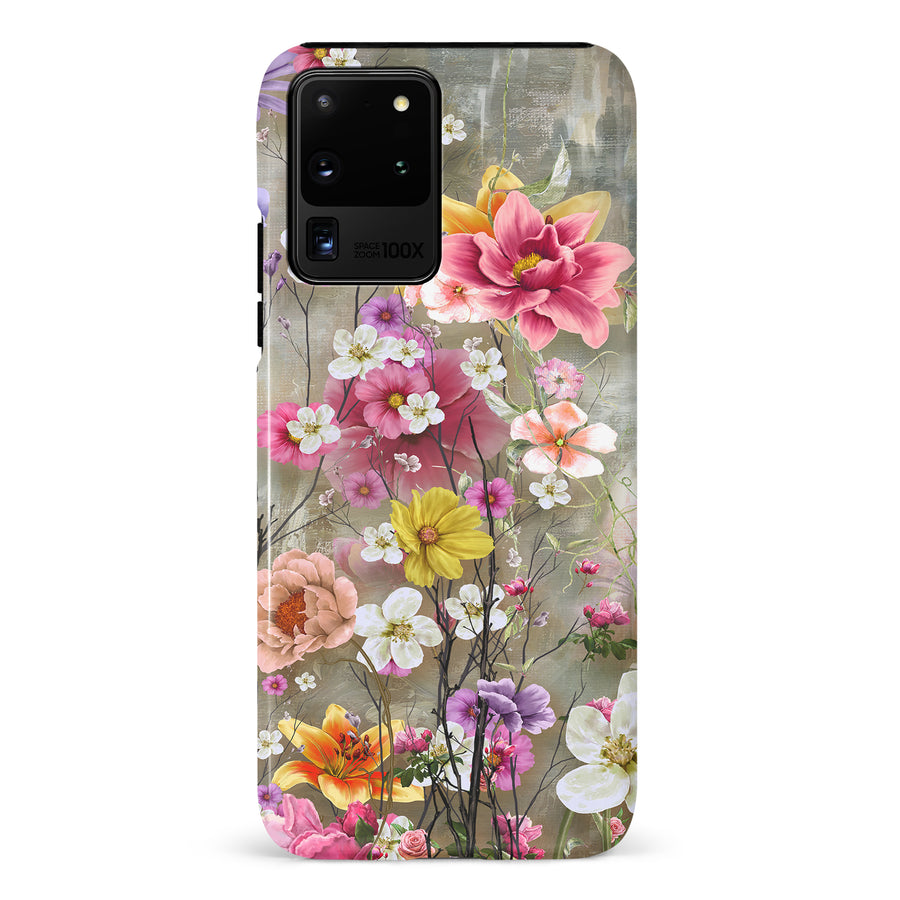 Samsung Galaxy S20 Ultra Tropical Paradise Painted Flowers Phone Case