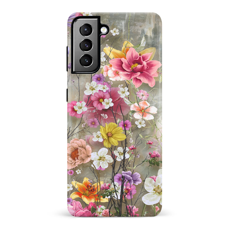 Samsung Galaxy S21 Plus Tropical Paradise Painted Flowers Phone Case