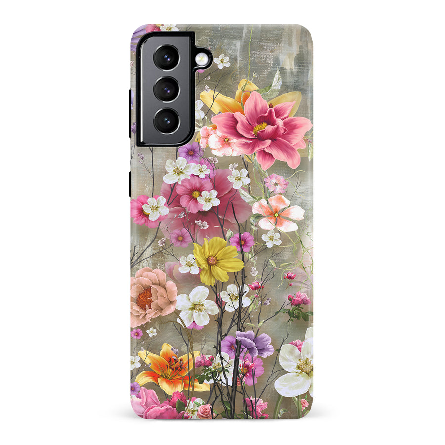 Samsung Galaxy S22 Tropical Paradise Painted Flowers Phone Case