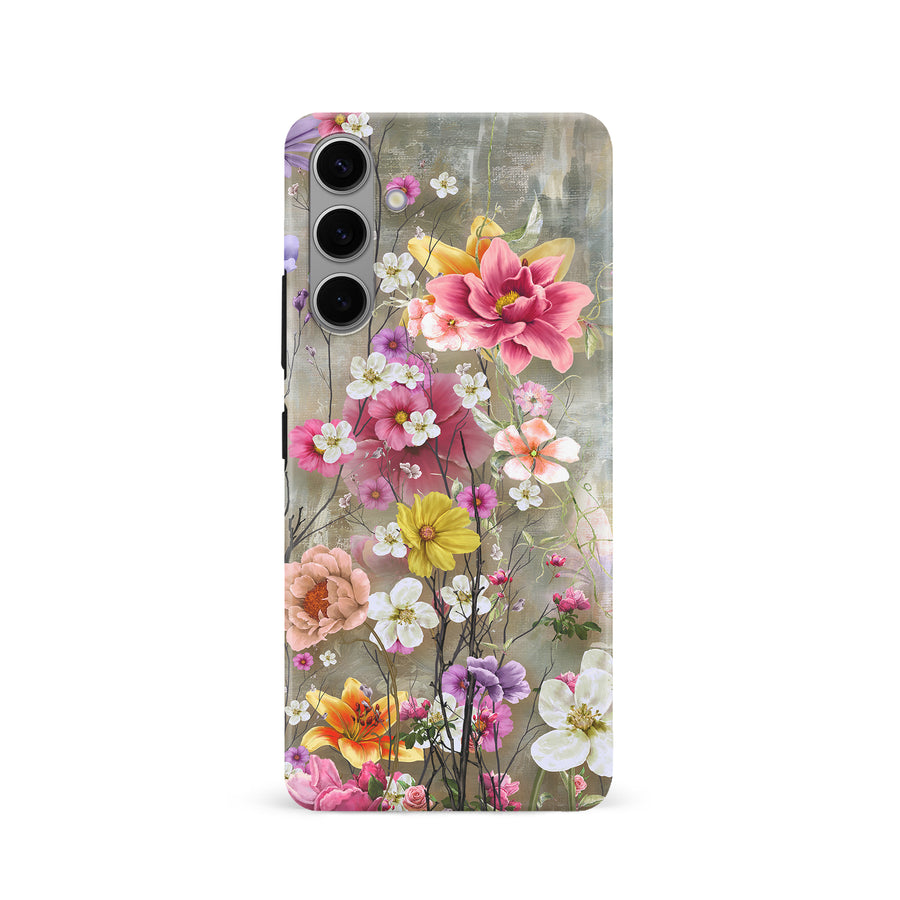 Samsung Galaxy S24 Tropical Paradise Painted Flowers Phone Case