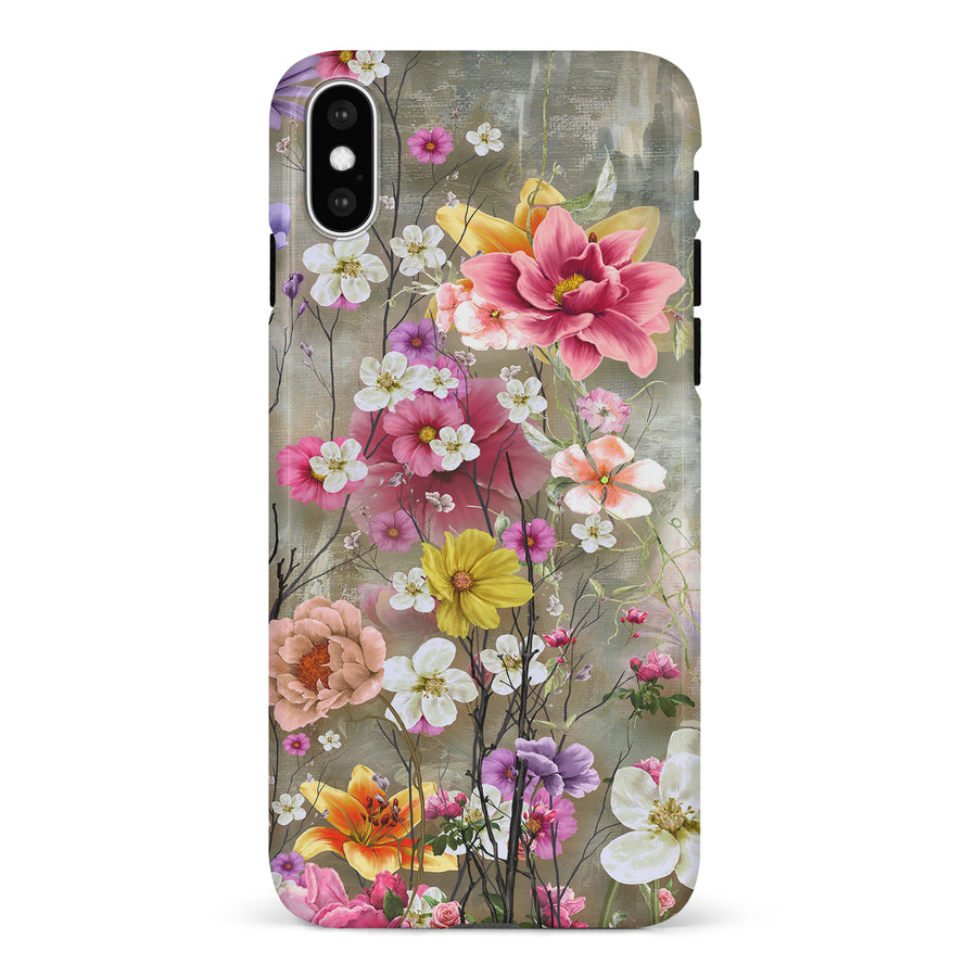 iPhone X/XS Tropical Paradise Painted Flowers Phone Case