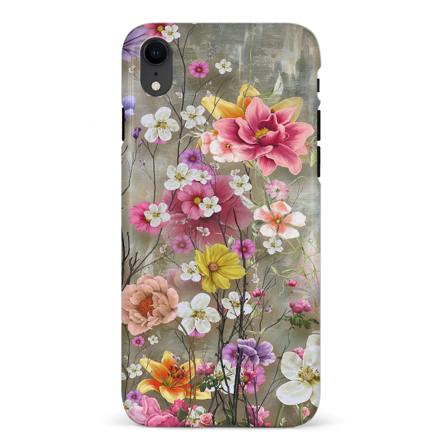 iPhone XR Tropical Paradise Painted Flowers Phone Case