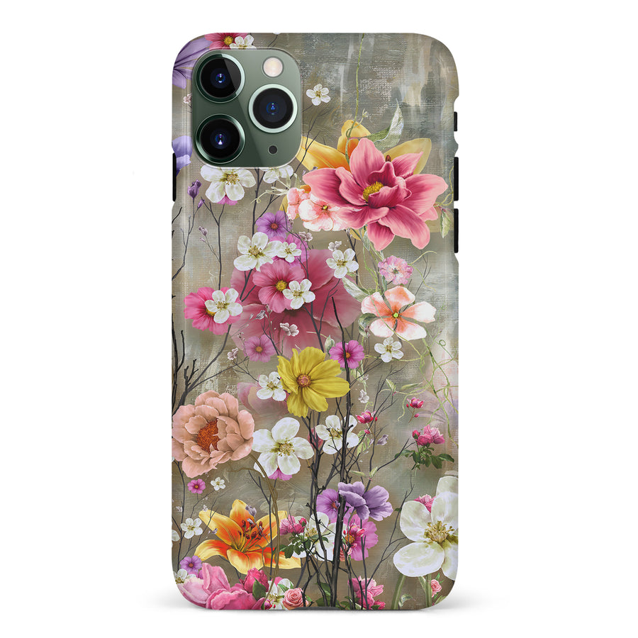iPhone 11 Pro Tropical Paradise Painted Flowers Phone Case