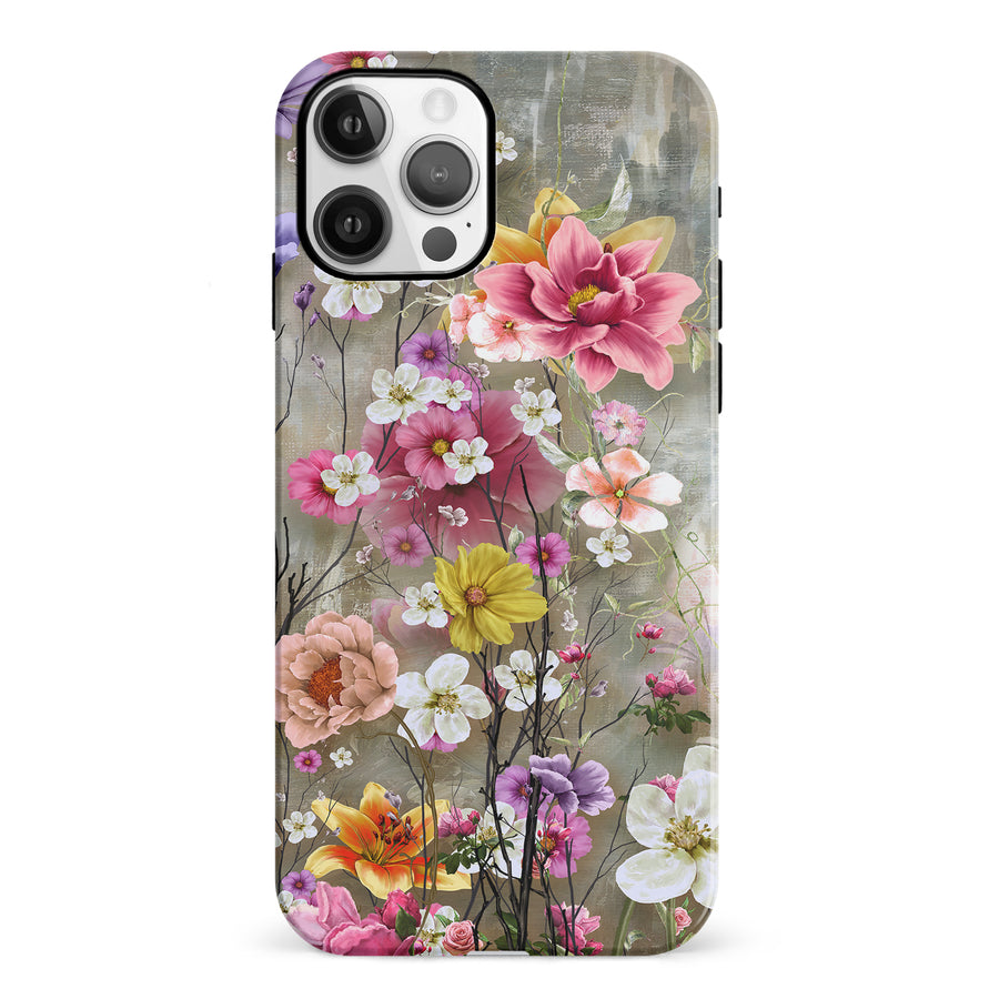 iPhone 12 Tropical Paradise Painted Flowers Phone Case