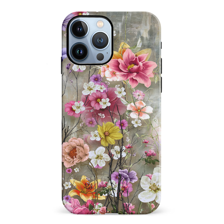iPhone 12 Pro Tropical Paradise Painted Flowers Phone Case